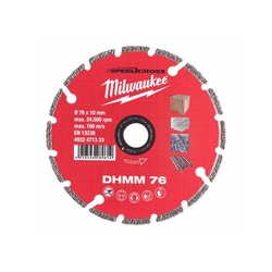 Disque à tronçonner diamanté Milwaukee 76 x 10 mm