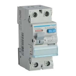 Disyuntor de corriente residual 1P+N 25A 30mA 6kA AC Hager CDC225J