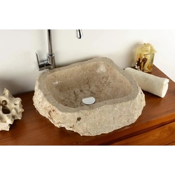 DIVERO Countertop washbasin made of natural stone Tortona