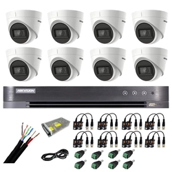 Dohledový systém Hikvision 8 vnitřní kamery 4 v 1 8MP, 2.8mm, IR 60m, DVR 8 kanály 4K 8MP, příslušenství