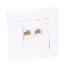 Double computer socket kat.5e, white ASFORA