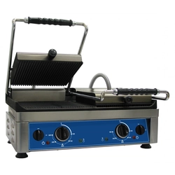 Double contact grill 520x230 plate 1/2 smooth 1/2 grooved PG57M | Amitek