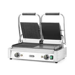 Double contact grill, HENDI, 1/2 smooth, 1/2 grooved, 230V/3600W, 575x430x(H)510mm