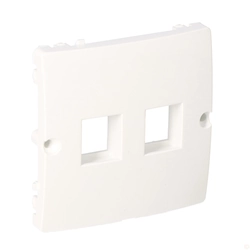 Double flat cover for data communication sockets on Keystone