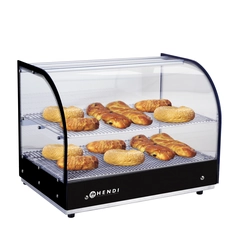 Double heating display case made of tempered glass, rounded front glass 273999