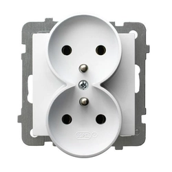 Double socket-outlet with earthing, for installation in frames, white, AS