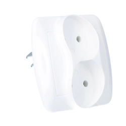 Double socket without grounding AG2/11 White chord