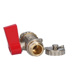 Drain ball valve with hose nipple and OMNI nickel-plated plug 1/2"