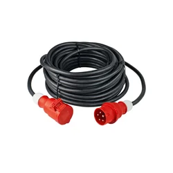 Driefasige verlenging 30m kabel 5G6 H07RN-F 32A Ca. 22kW IP44