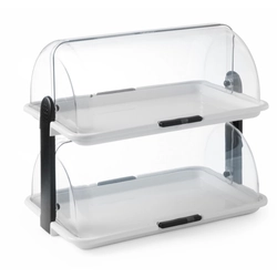 Dubbele vitrine voor food display met RollTop deksel - Hendi 871713