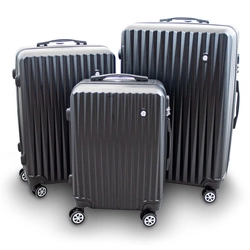 Durable Suitcases Komplet kovčkov Črn XL+L+M močan ABS Barut