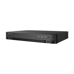 DVR 4 analoge kanaler maks. 8MP 4K, 4 IP-kanaler maks. 8MP 4K, AUDIO 'over koaksial', Alarm, 1U - HIKVISION iDS-7204HTHI-M1-S(4A+4/1ALM)