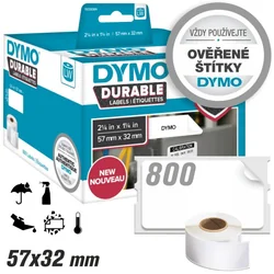 Dymo LW Etiquetas duraderas: duraderas, 32x57 (1933084) 800ks