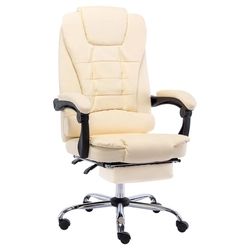 Cream office chair, upholstered in artificial leather