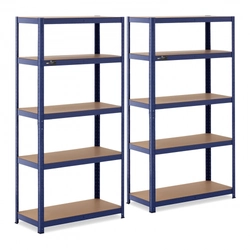 Set of 2 storage racks, 90x40x180cm, blue