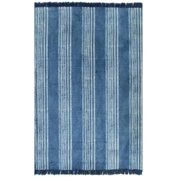 Kilim rug, cotton, 160 x 230 cm, blue with a pattern