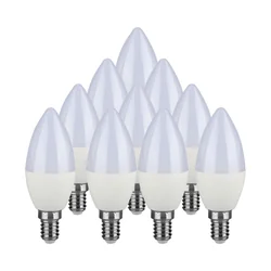 E14 Ampoule à culot LED - 3.7W - Blanc chaud - 3000K - SMD - 37x100mm - IP20 - Lot de - 10