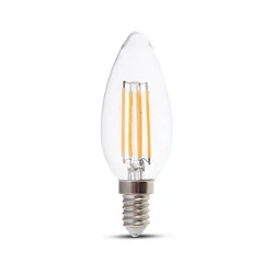 E14 Bombillas LED transparentes - Transparentes - Vela - IP20 - 4W - 400 Lúmenes - 3000K