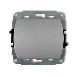 Osvětlený schodišťový spínač (jedno tlačítko, bez piktogramu) stříbrná metalíza KARLIK TREND 7WP-3L.1