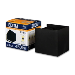 LEDOM® LED outdoor wall lamp 2x3W 3000K IP54 black