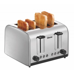 Toaster with 4 slots and 2 Bartscher roll toppers