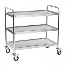Waiter's trolley - 3 shelves - up to 480 kg - round handle ROYAL CATERING 10010230 RCSW-3R