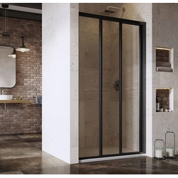 Sliding shower door Ravak Supernova, ASDP3-110 198, black+transparent glass