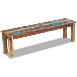 Bench, solid recycled wood, 160x35x46 cm