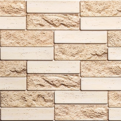 Flexpanel PVC wall covering - Modern beige brick with mixed surface, plastic wall covering
