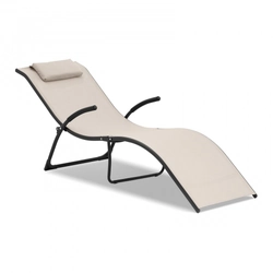 Beige garden deck chair, wave, foldable