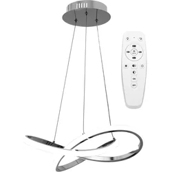 Modern Ring Hanging Ceiling Lamp LED + Remote Control APP389-CP Chrome