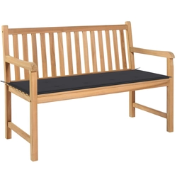 Garden bench with anthracite cushion, 120 cm, teak wood