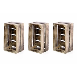 Wooden boxes - set of 3 pieces VINTAGE DIVERO brown color - 51 x 36 x 23 cm