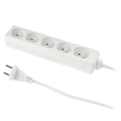 Extension cord 5 ungrounded sockets 3m Plastrol