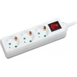 LogiLink LPS power strip 3 sockets 1.4 m white (LPS206)