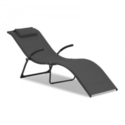 Black garden deck chair, wave, foldable