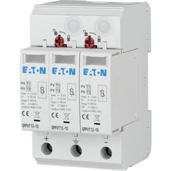 Eaton Descargador de sobretensiones B+C Tipo T1+T2 2P+N 15kA 3,7kV 1000V DC SPPVT12-10-2+PE 177256