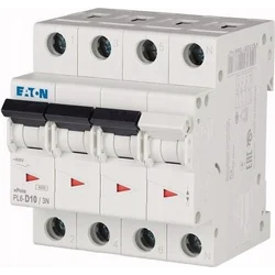 Eaton Wyłącznik nadprądowy 3P+N D 10A 6kA AC PL6-D10/3N 165031