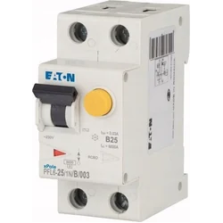 Eaton Wyłącznik różnicowo-nadprądowy 2P 25A B 0,03A AC típus 6kA PFL6-25/1N/B/003 286433