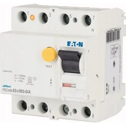 Eaton Wyłącznik różnicowoprądowy 4P 63A 0,03A típus G/A 10kA FRCMM FRCMM-63/4/003-G/A 170296