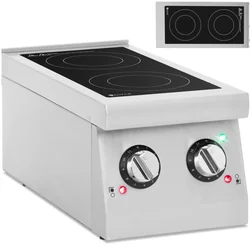 Induction cooker 2 adjustable burner dia. 12-26 cm 3000 W