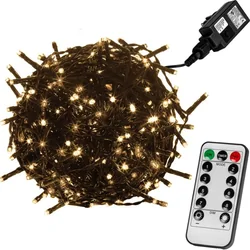 Éclairage de Noël - 5 m, 50 LED, fil vert