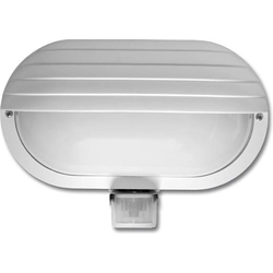 Ecolite WHST69-BI Vit LED utomhusvägglampa med sensor 10W dag vit IP44