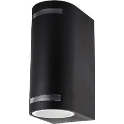 Ecolite Z37AW-2/CR Black Outdoor Rounded Wall Light 10W Day White