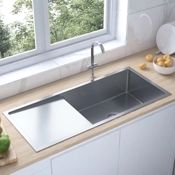 Handmade kitchen sink, stainless steel