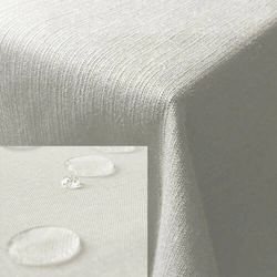 Leinenlook Jemidi oválný ubrus, 160 x 220 cm, Bílá, Polyester, 55262.02.23