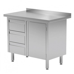 Wall table cabinet with three drawers and hinged doors 900x600x850mm