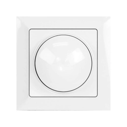 Rotary dimmer 230V, 50Hz, Pmin: 60W, Pmax: 400W, with a frame - white