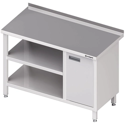 Edelstahltisch mit Schrank (P) und 2 Regalen 100x60 Stalgast