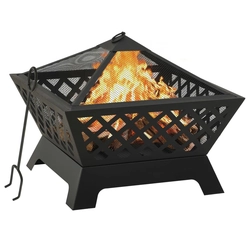 Fireplace with poker, 64 cm, XXL, steel